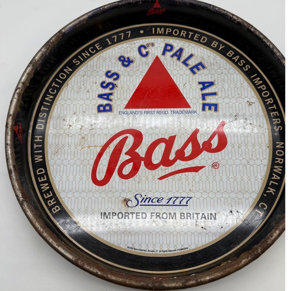Vtg Bass Ale Metal Tray‎ England Since 1777 Bass Importers  rust scraps rough